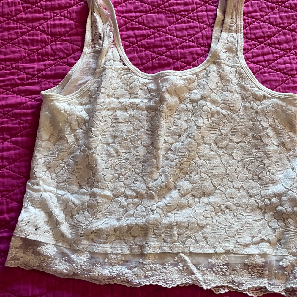 Cream Lace Tank Top